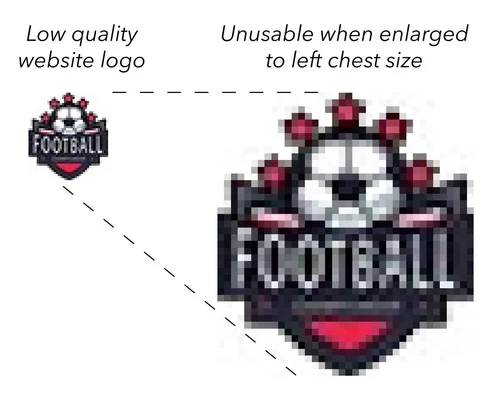 Low resolution logo zoomed in showing pixels