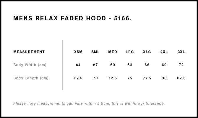 Size Guide - Style 5166