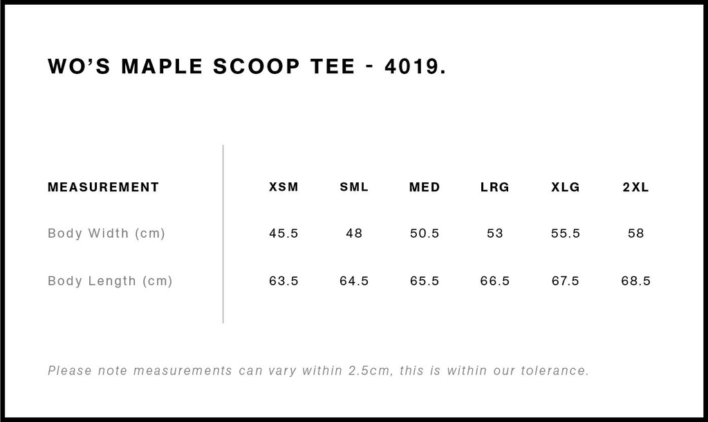 Size Guide - Style 4019