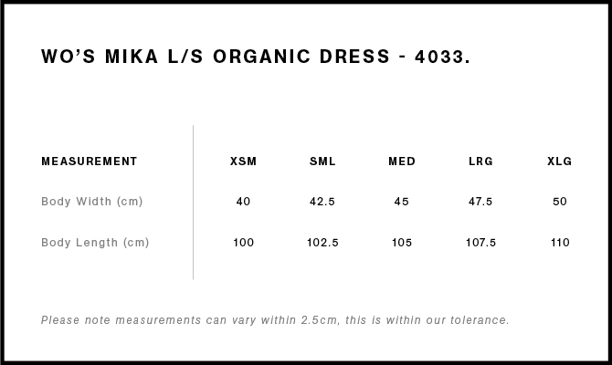 Size Guide - Style 4033