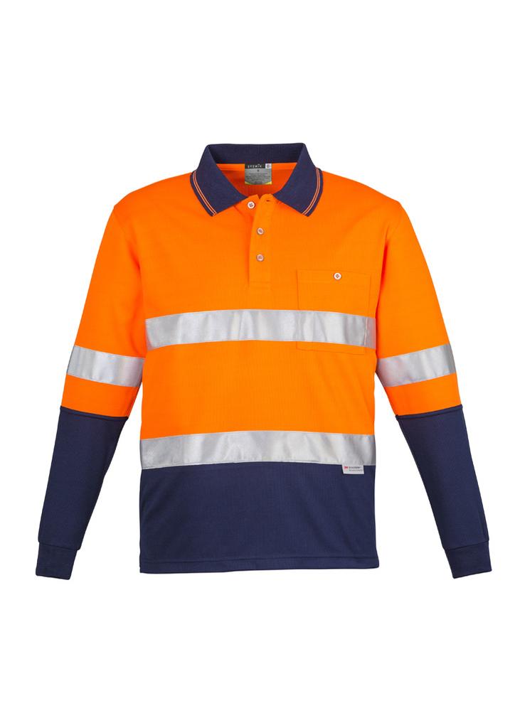 ZH235 - Mens Hi Vis Spliced Long Sleeve Polo - Hoop Taped