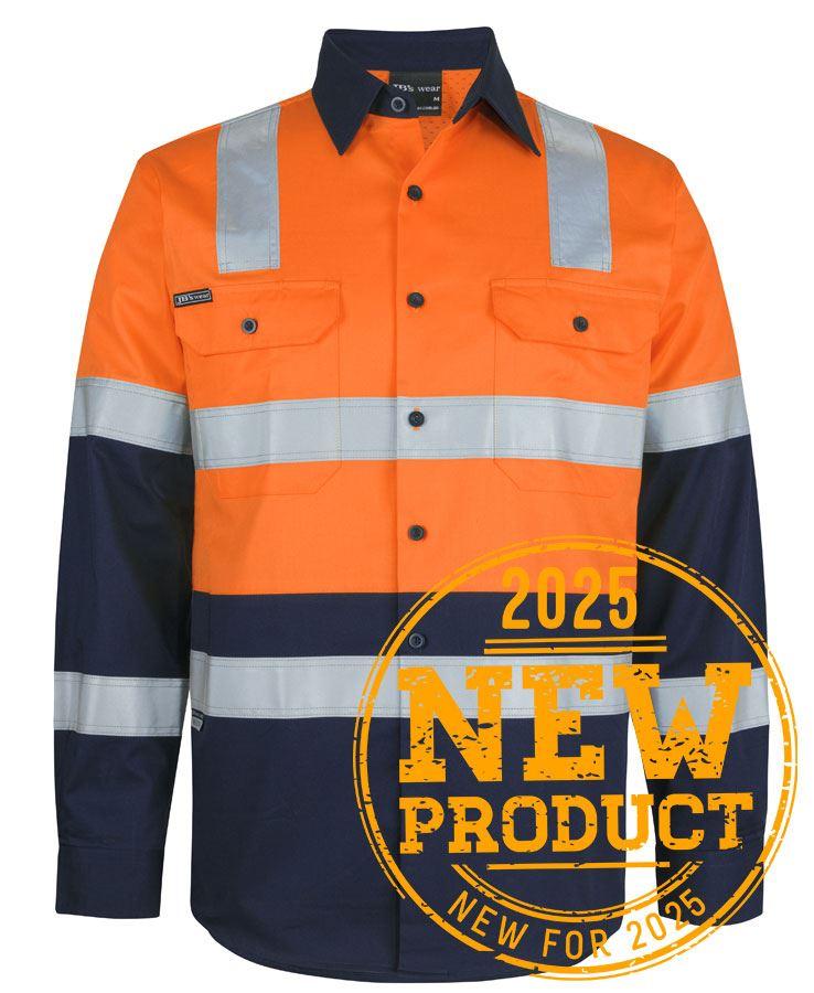 [6DNW3ONAA] 6DNW3 - JBs Hv (D+N) L/S 150G Level 3 W/Shirt (XS, Orange/Navy)