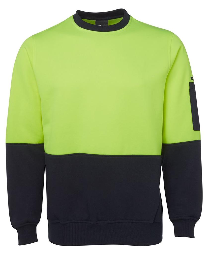 [6HVCNEN8] 6HVCN - JBs Hv Fleecy Crew (2XS, Lime/Navy)