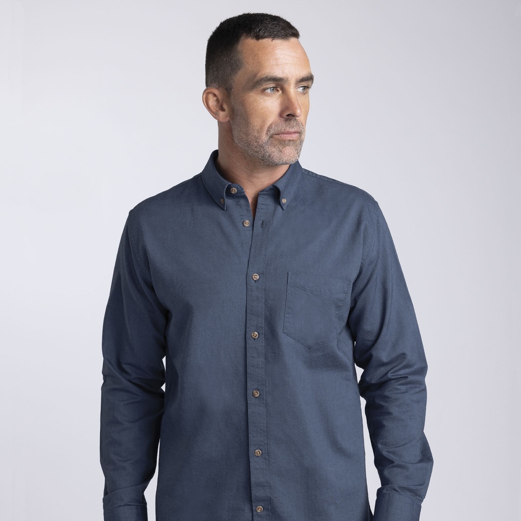 [BBR-DENIM MARL-S] BBR - Barkers Brooklyn Shirt – Mens (S)