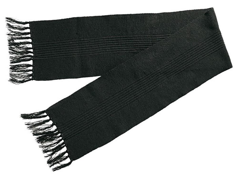 [J545-BL] Acrylic Scarf with Tassels - J545 (Black)