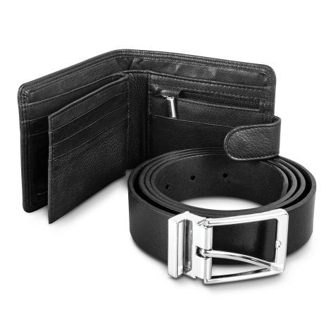 [120918] Pierre Cardin Leather Wallet and Belt Gift Set - 121124