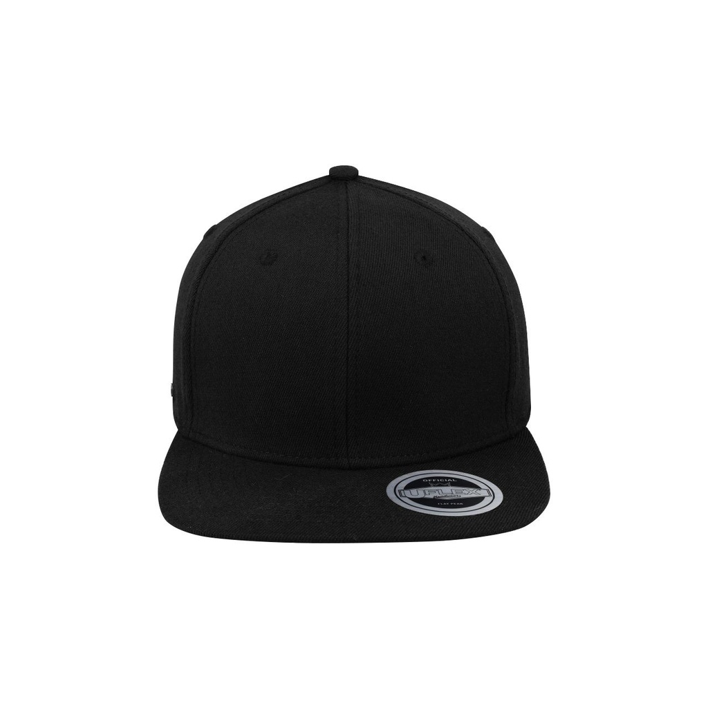 [HU15604BL-2XL] U15604 - UFlex Adults Flat Peak 6 Panel Fitted (2XL, Black)