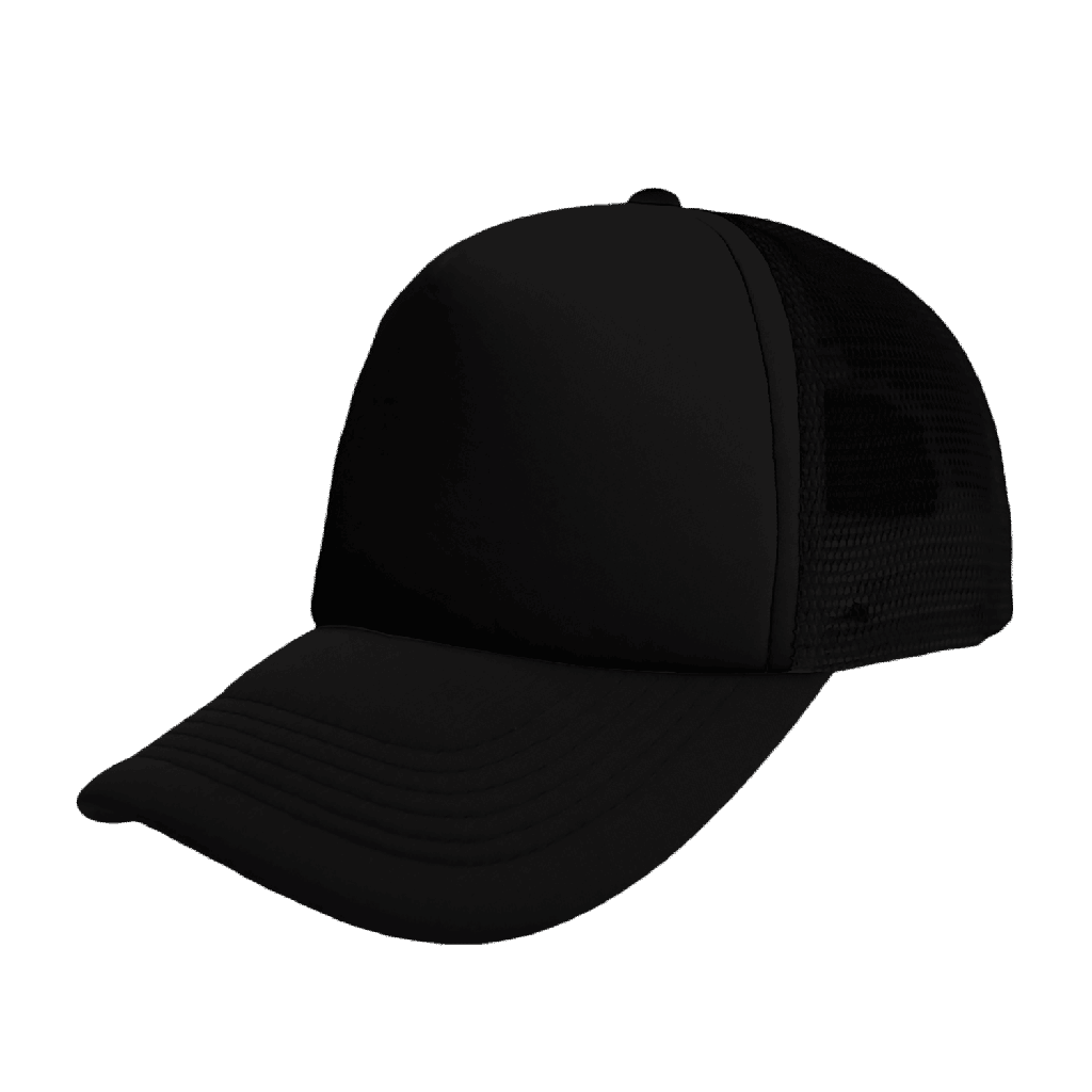 [HS19500BLBL-HW24] S19500 - Headwear24 Foam Trucker Curved Peak (Black / Black Mesh)