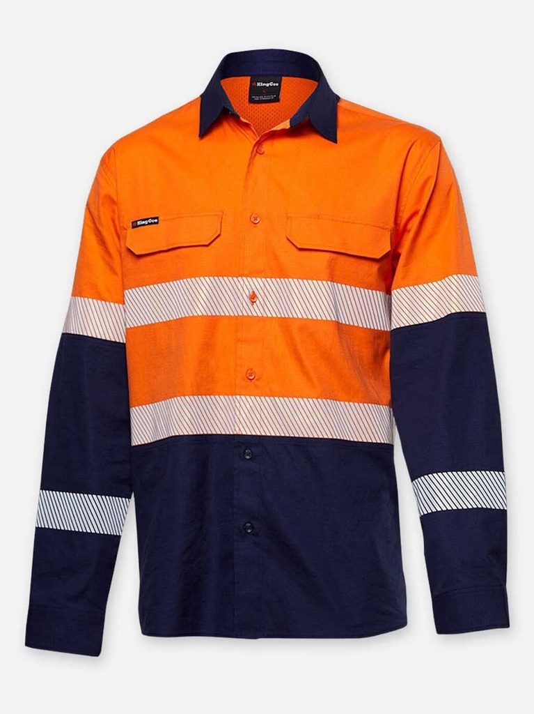 [9400083279255] K54028 - Workcool Pro Reflective Long Sleeve Shirt (XS, ORANGE/NAVY)