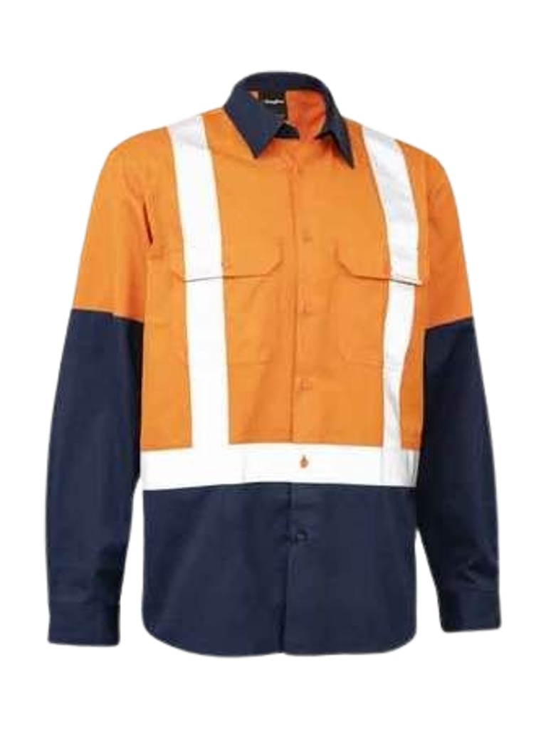 [9400083376893] N2SU07 - D/N INDUSTRIAL LAUNDERED SHIRT WITH TAPE (S)
