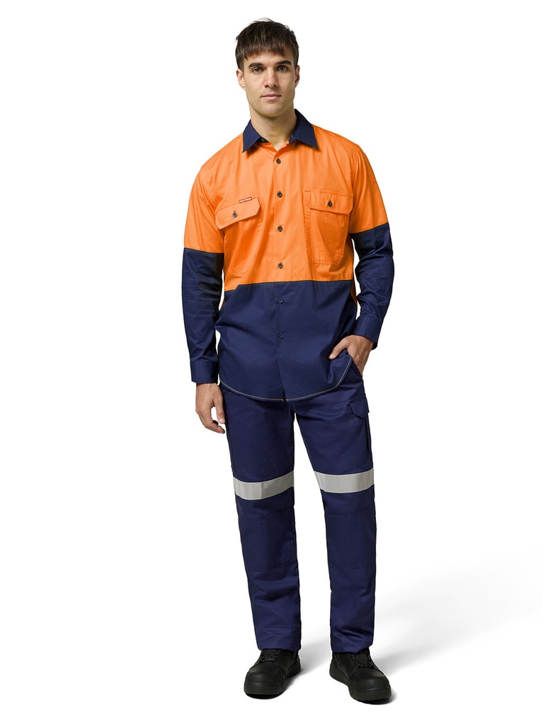 [9400021858894] Y07558 - Core Hi-Vis 2 Tone Vented Long Sleeve Shirt (4XL)