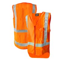 [801041-S] HI-VIS TTMC VEST, ZIP, D/N FLAME RET, ORANGE-SIZE (S)