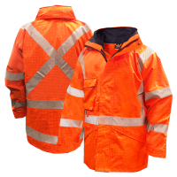 [801069-S] HI VIS-RAIN JACKET ,FLAME RETARDANT, ORANGE TTMC-SIZE (S)