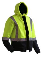 [PCH1075-FLYE/BK-XS] CAUTION D/N PREMIUM LINED HOODIE - FULL ZIP-SIZE (XS)