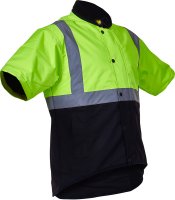 [PCO1350-FLYE/BR-S] CAUTION D/N OILSKIN SHORT SLEEVE VEST-SIZE (S)