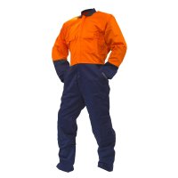 [830011-4] OVERALL LS, 240GSM POLY/COTTON, ORANGE/NAVY DO, SI-SIZE (4)