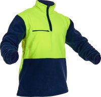 [PCF1010-FLYE/NA-XS] CAUTION D/O POLAR FLEECE 1/2 ZIP TUNIC, YELLOW/NAVY - 380GM (XS)