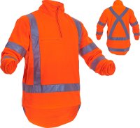 [PCF1016-FLOR-XS] CAUTION TTMC-W17 X-BACK POLAR FLEECE 1/2 ZIP-SIZE (XS)