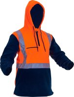 [PCF1017-FLOR/NA-XS] CAUTION D/N POLAR FLEECE 1/2 ZIP HOODIE - 380GM-SIZE (XS)