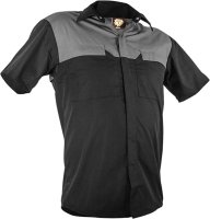 [PCS2000-BK/GY-XS] CAUTION POLY COTTON SHORT SLEEVE SHIRT-SIZE (XS)