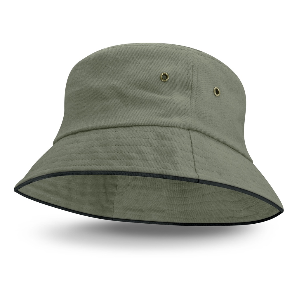 [115456] Bondi Bucket Hat - Black Sandwich Trim - 115493 (LARGE, Grey/Black)