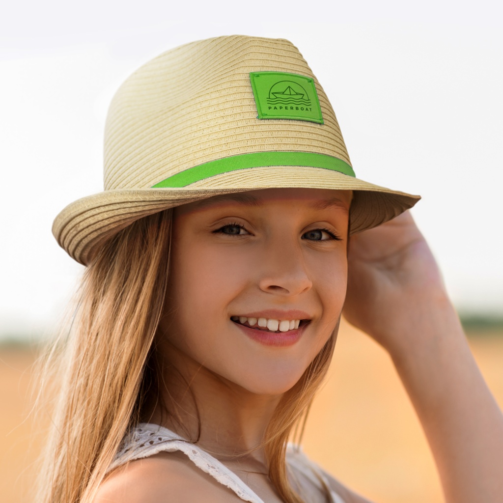 [122351] Bruno Fedora Hat - 122327 (LARGE, Natural/Black Large/Extra)