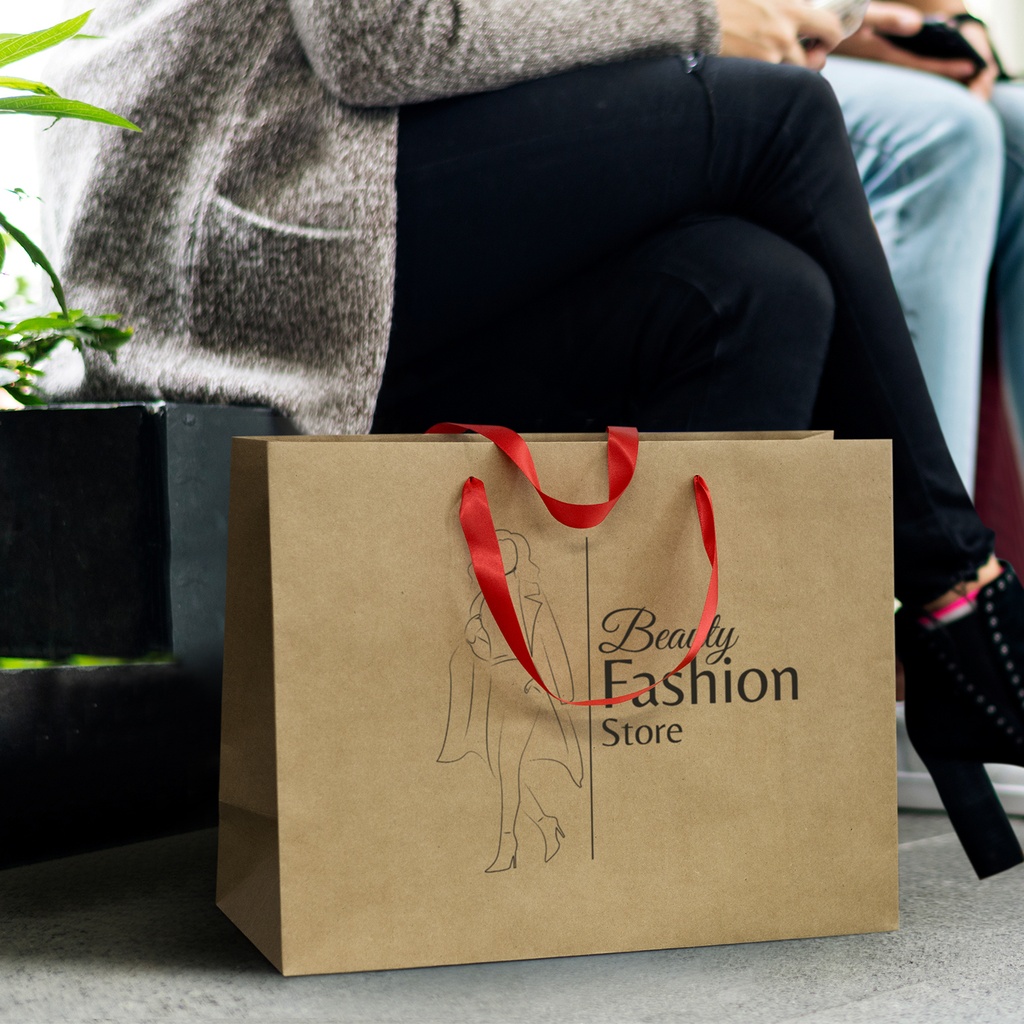Extra Large Ribbon Handle Paper Bag - 125059